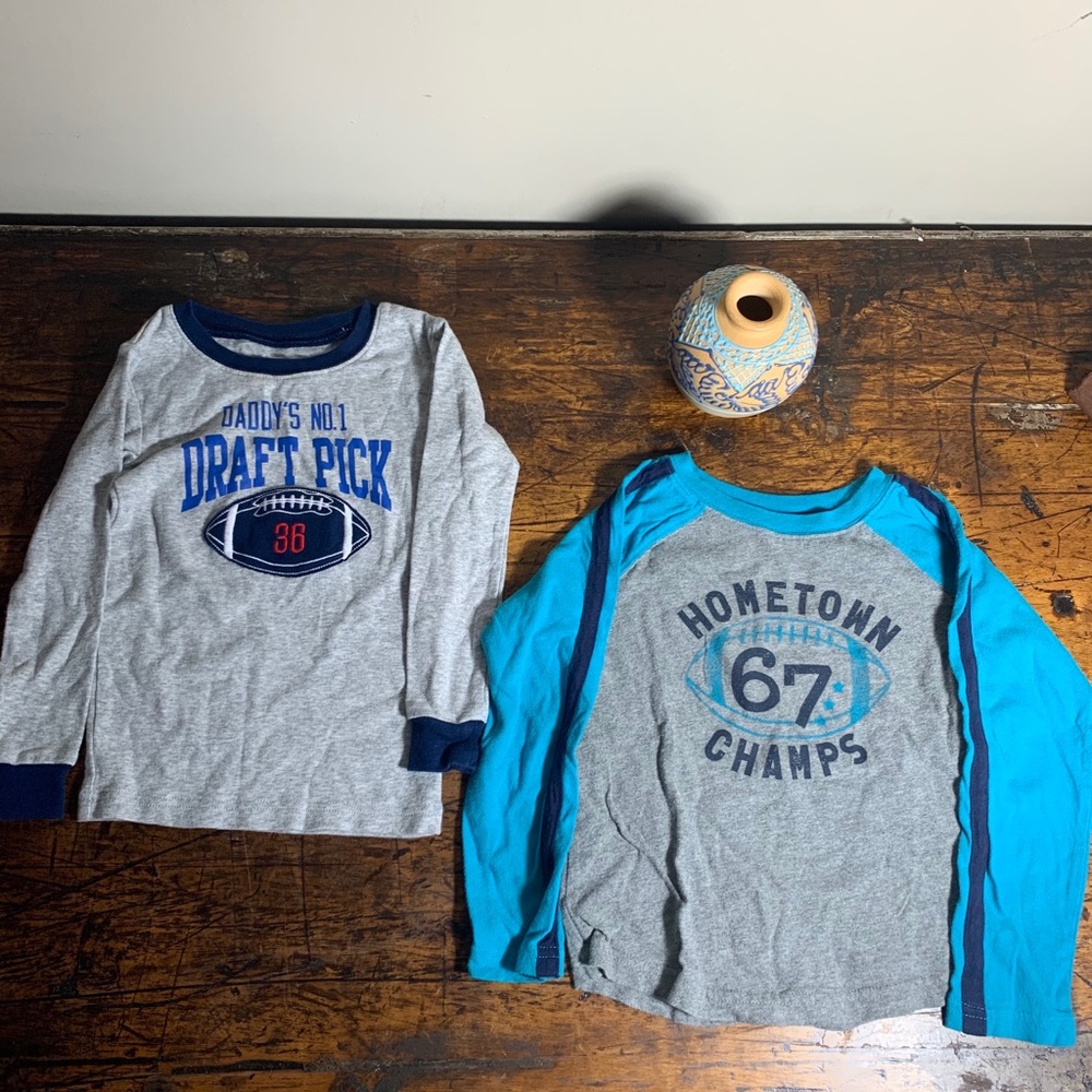 Carters & Jumpin Beans Long Sleeve Football Tees